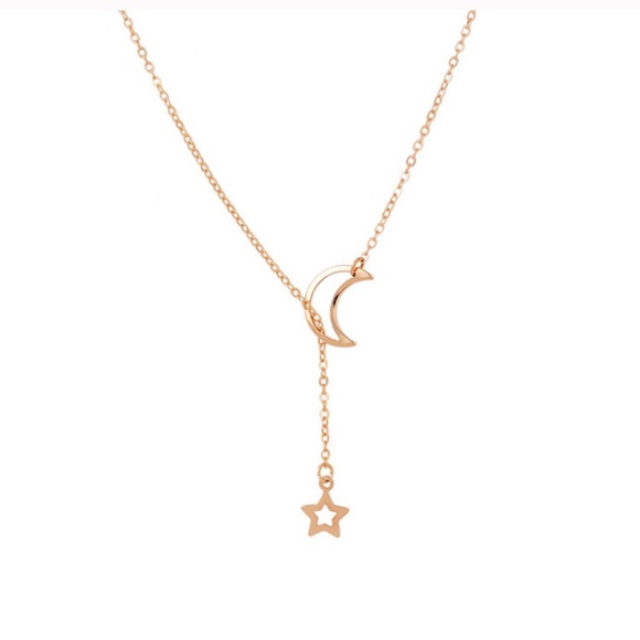 Aluna Levi Jewelry - Moon and Star Lariat Necklace